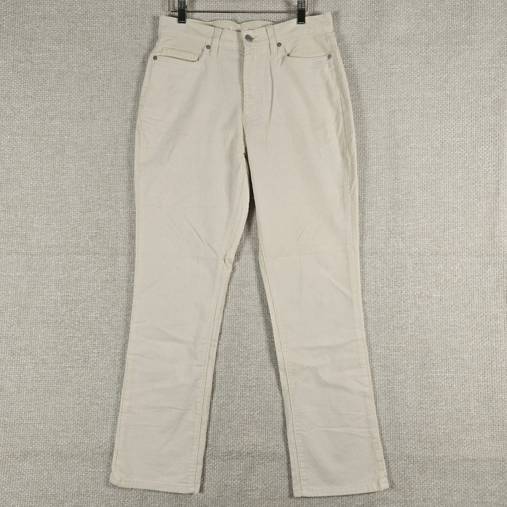 Lands End Womens Beige Corduroy Straight Leg Pants High Rise Size 8 RN 62830
